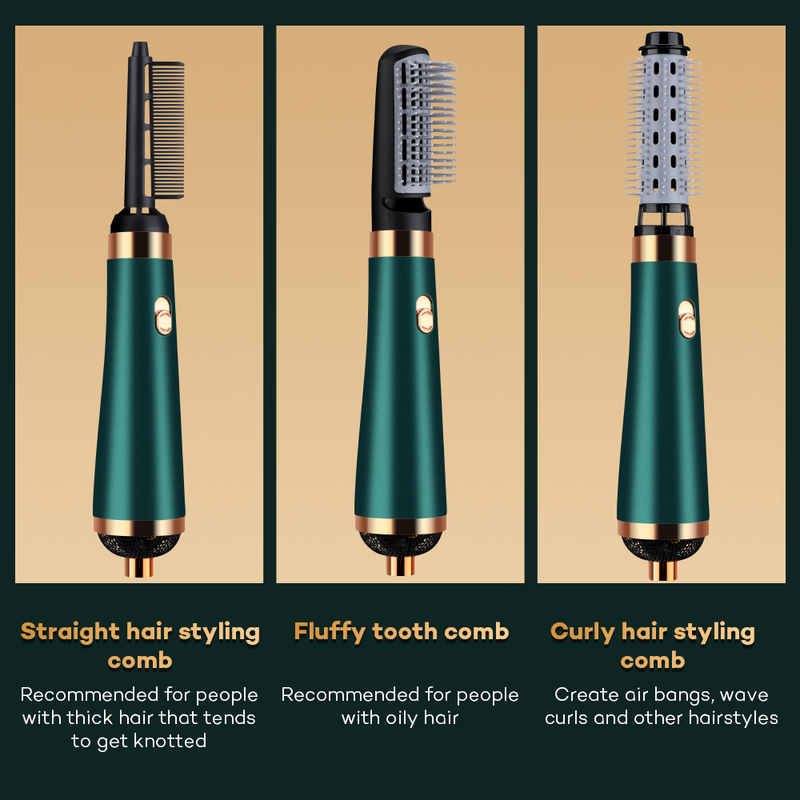 Multifunctional hair dryer One Auto Curling Step Hairdryer Electric Ion Hair Dryer Comb Hot Air Brush Styling Tool Barber Household _voghion.com