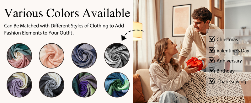 YSense Women's Long Plaid Blanket Scarf Chunky Oversized Winter Fall Warm Big Tartan Scarves Wrap Shawl Ladies Gifts_voghion.com
