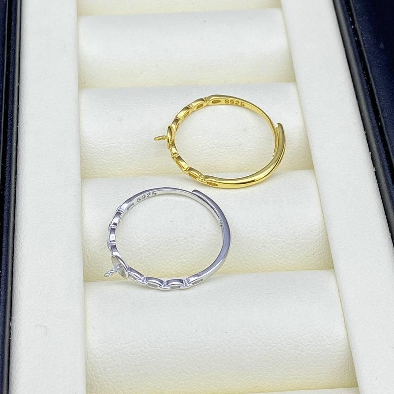 Porta perle in argento puro, accessori fai da te, anello regolabile fatto a mano, stile catena cubana_voghion.com