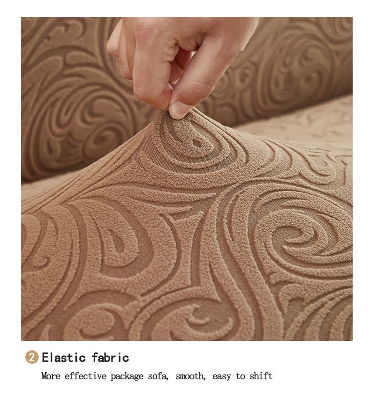 Elastic Jacquard Sofa Cover - Full Coverage Non-Slip Stretchable Couch Slipcover With Textured Velvet Fabric_voghion.com