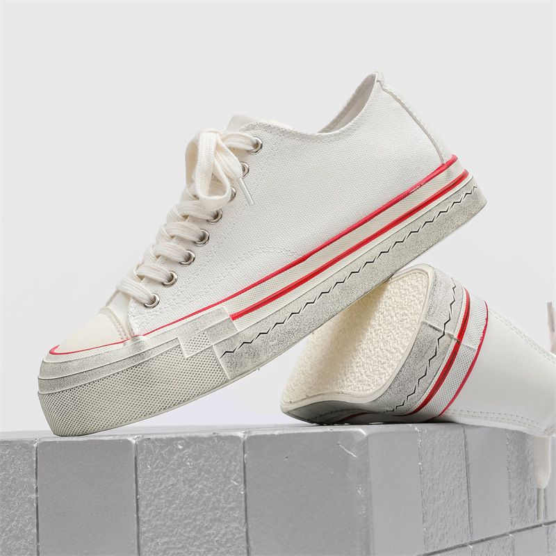 Scarpe da uomo nuove, alla moda, di nicchia, versatili, estive, con testa grande, vecchie, vulcanizzate, basse, in tela con rialzo per l'altezza_voghion.com