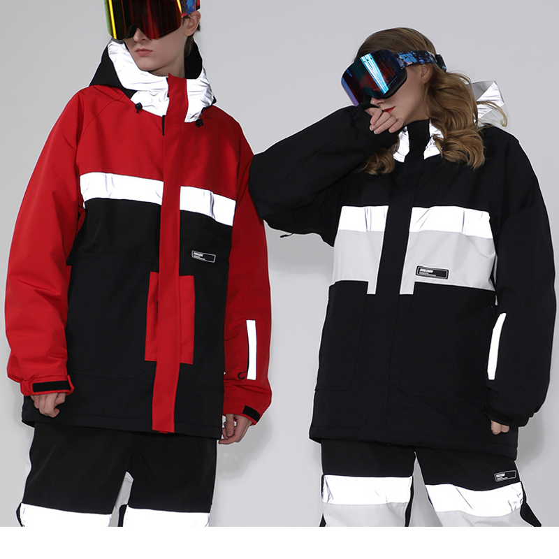 Nuova giacca da donna calda con clip in cotone impermeabile doppia tavola attrezzatura riflettente tuta da neve uomo_voghion.com