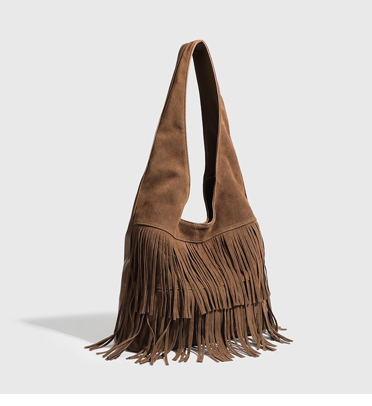 Borsa a tracolla singola da donna in stile Dune, con nappa, fatta a mano, grande capacità, per autunno e inverno, di alta qualità, versatile, casual, quotidiana._voghion.com