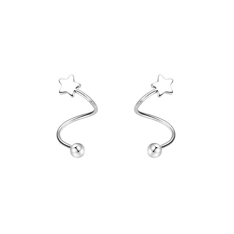 Vite a molla in argento puro S per donna, versione coreana, lusso leggero, design di nicchia, orecchini a bottone, orecchini_voghion.com