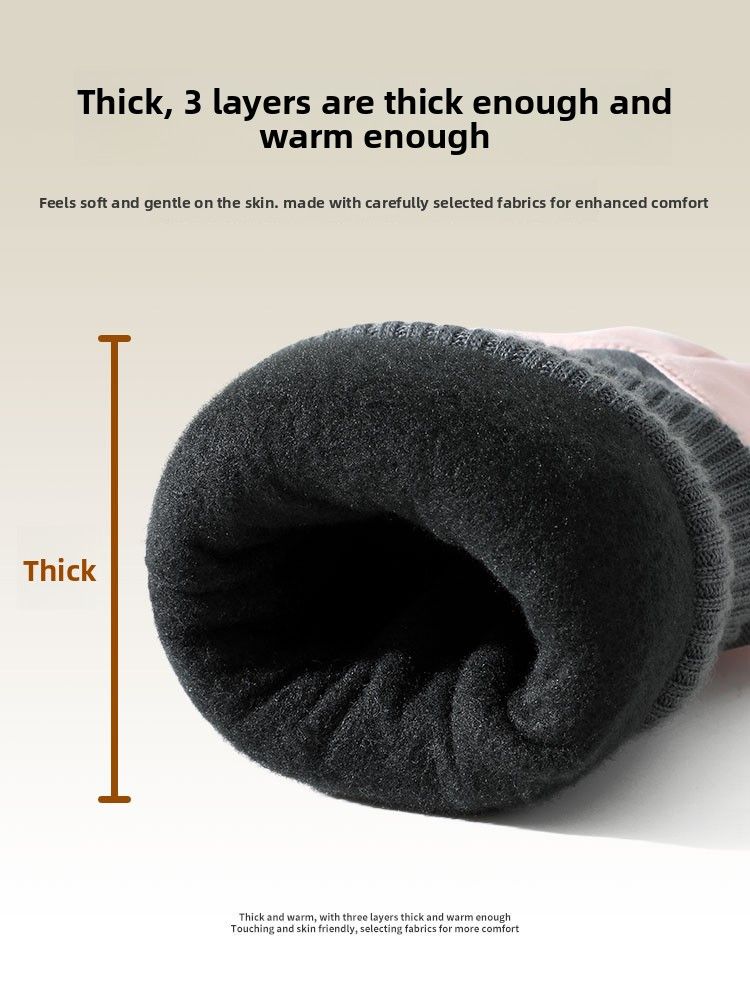 Guantes de esquí de algodón para hombre y mujer, con forro polar, resistentes al viento, impermeables y cálidos, para invierno, con pantalla táctil, para bicicleta eléctrica_voghion.com