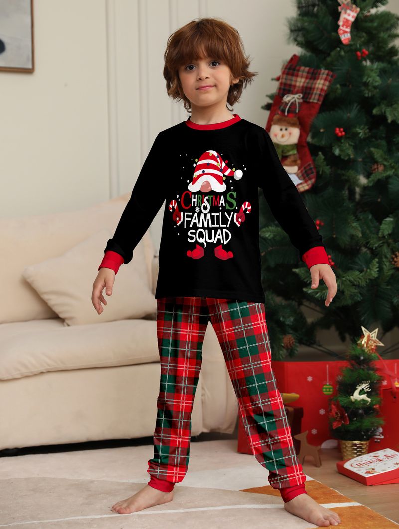 Flame Retardant Fabric Christmas Children's Suit 2025 Autumn New Boys And Girls Pajamas Santa Claus Print Home Clothes_voghion.com