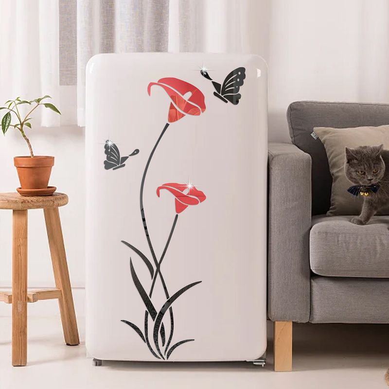 Ove's new acrylic lotus butterfly 1MM thick mirror sticker SM326 custom decorative self-adhesive wall_voghion.com
