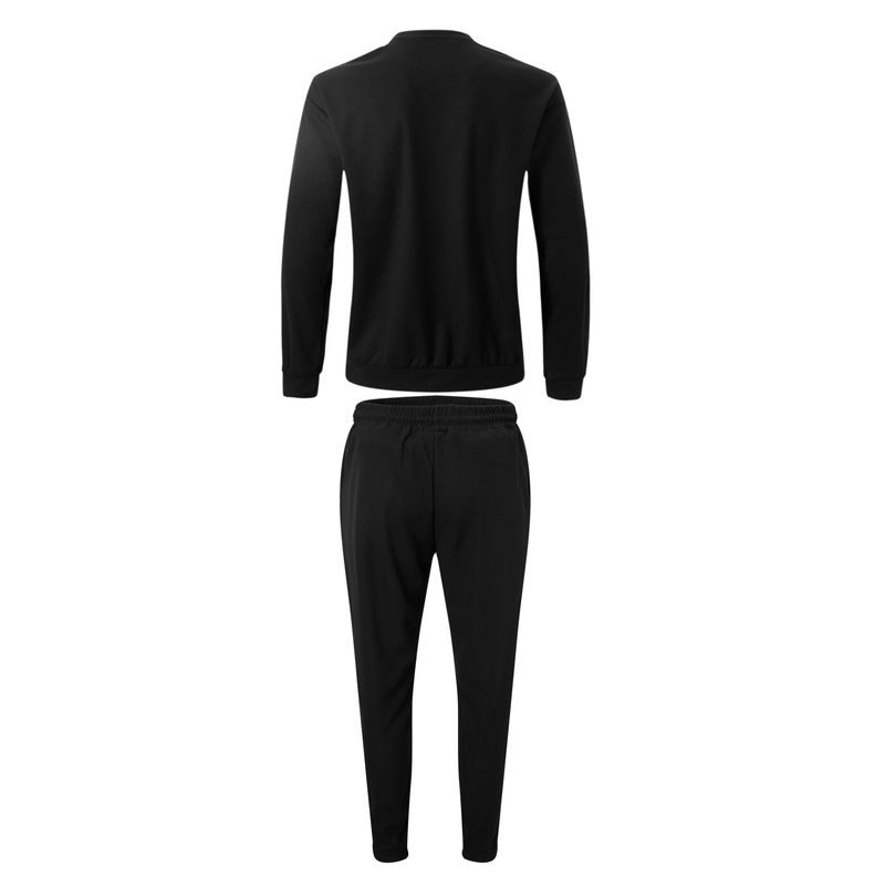 Conjunto de lounge em malha waffle para homens – camiseta e calça de manga comprida para homens (cáqui/preto/azul-marinho, P-XXXG)_voghion.com