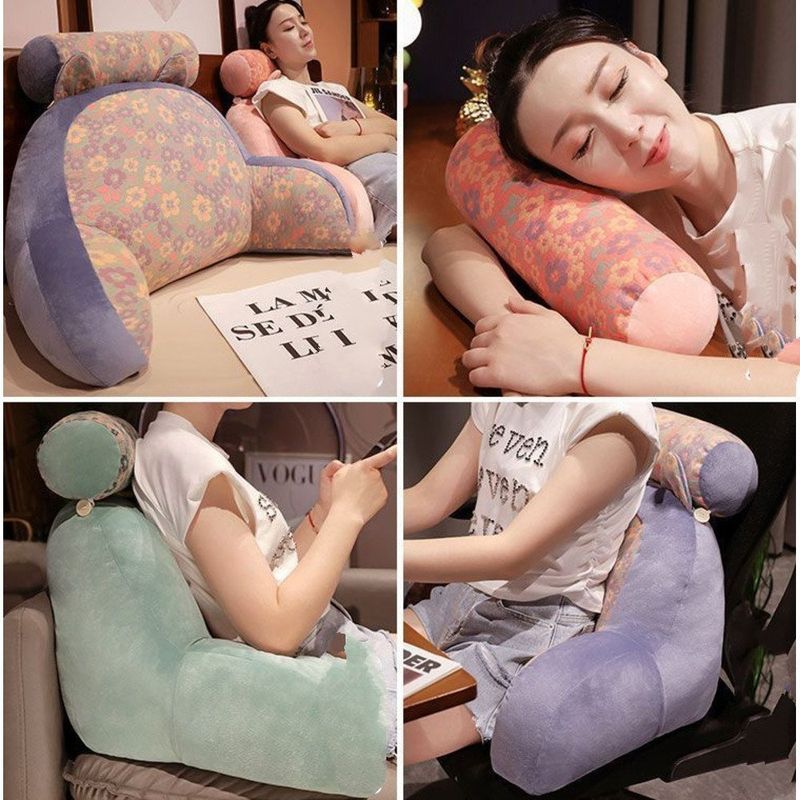 Cojín grande para respaldo de cama, soporte lumbar para el cuello, silla de oficina, sofá, almohada decorativa para la siesta, extraíble y lavable._voghion.com