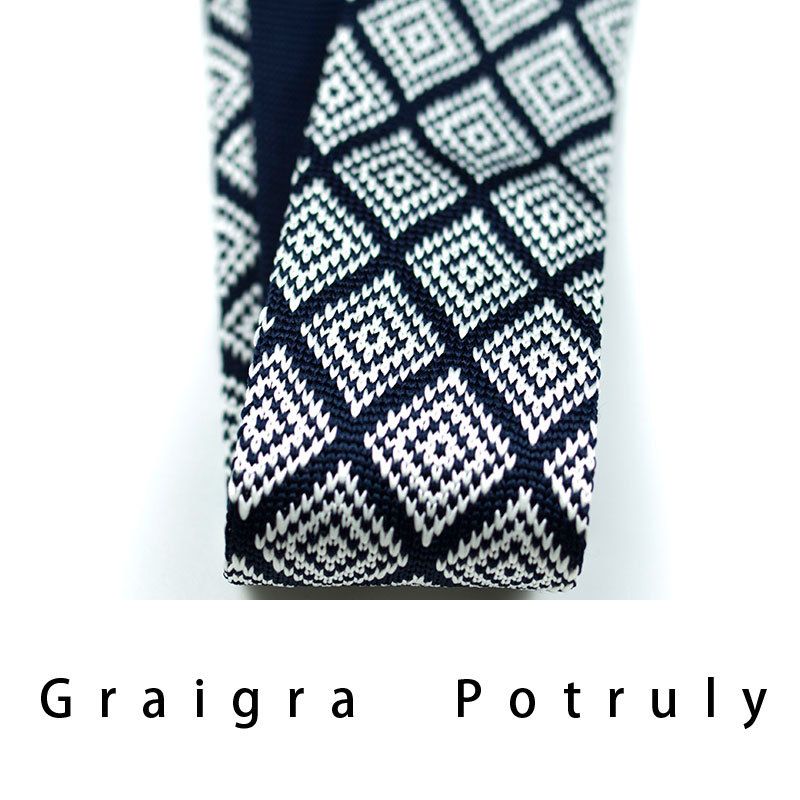 Men's Ties & Handkerchiefs style ethnic style coffee color yellow gray dark green width 6CM men's knitted tie_voghion.com