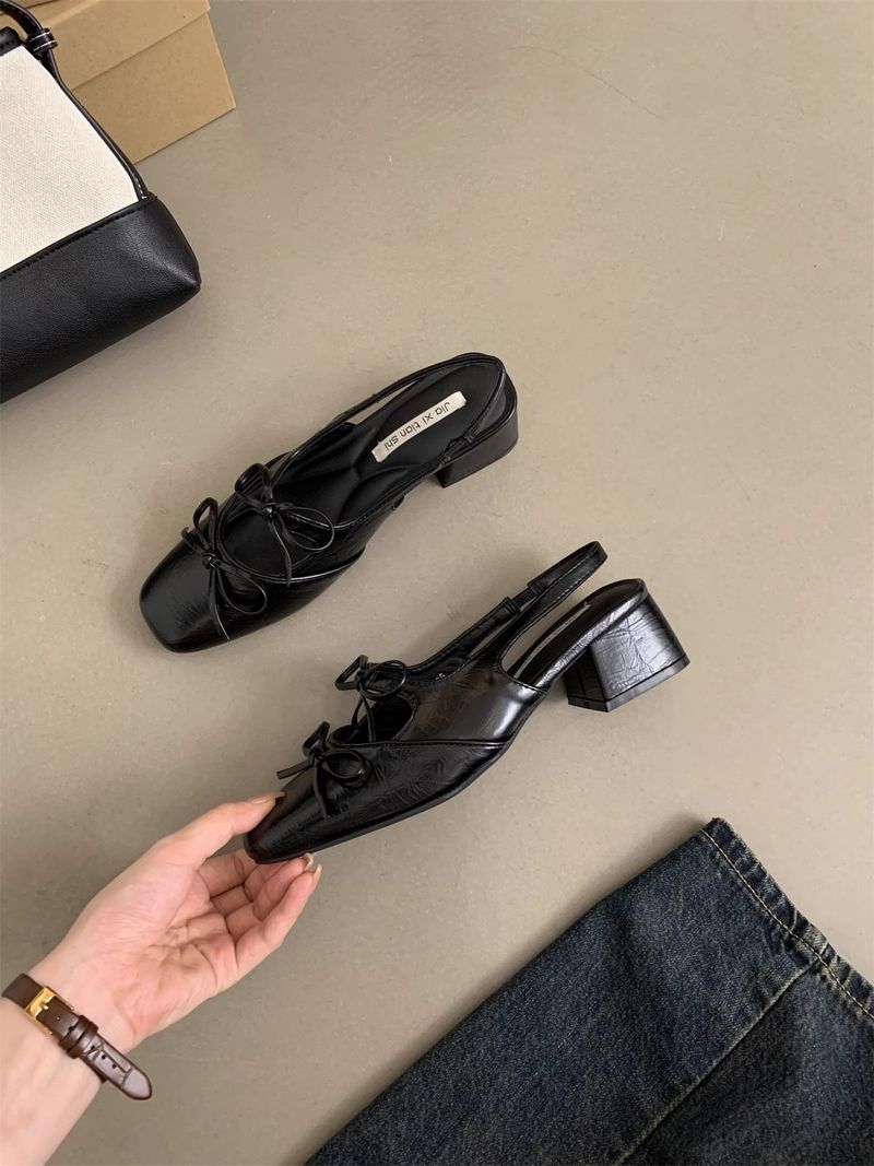 Dámské letní nové francouzské stylové krásné večerní boty ve stylu víly s tlustým podpatkem, stříbrné, s vysokými podpatky_voghion.com