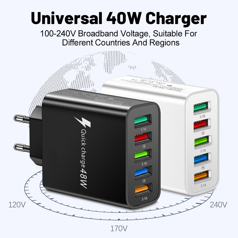 charger USB fast charging 3.0 48W fast charging phone adapter suitable for iPhone 14, 13, 12 Xiaomi, Samsung,_voghion.com