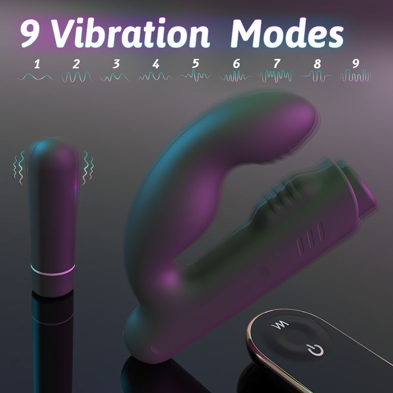 Massageador vibratório de silicone com controle remoto sem fio e plugue anal para próstata_voghion.com