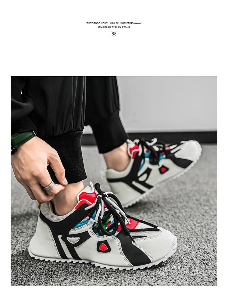 Chain Casual Sports Dad Thick Sole Elevated Men's And Women's Shoes_voghion.com