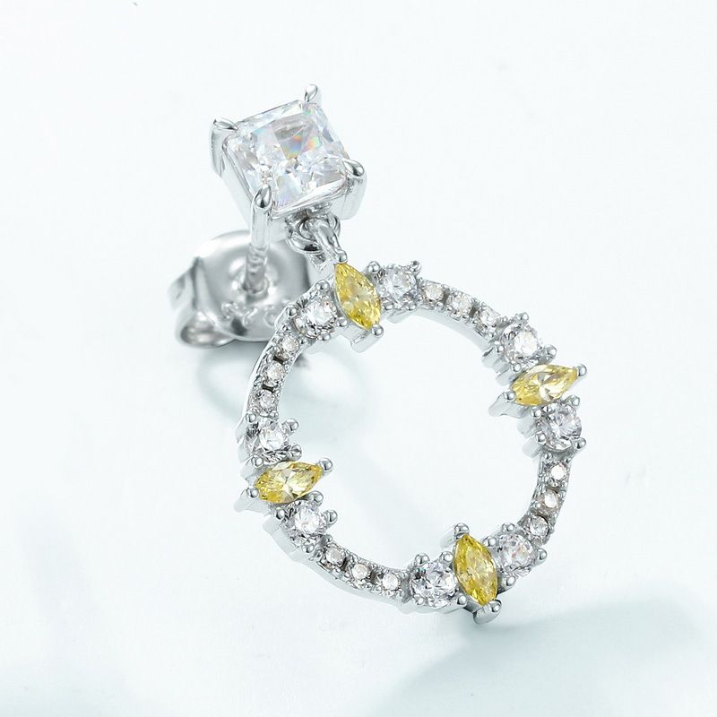 Runde Hoop voller farbiger Edelstein Ohrringe weibliche S925 Silber Eis Blume geschnitten High Carbon Diamant Ohrringe Mode Licht Luxus_voghion.com