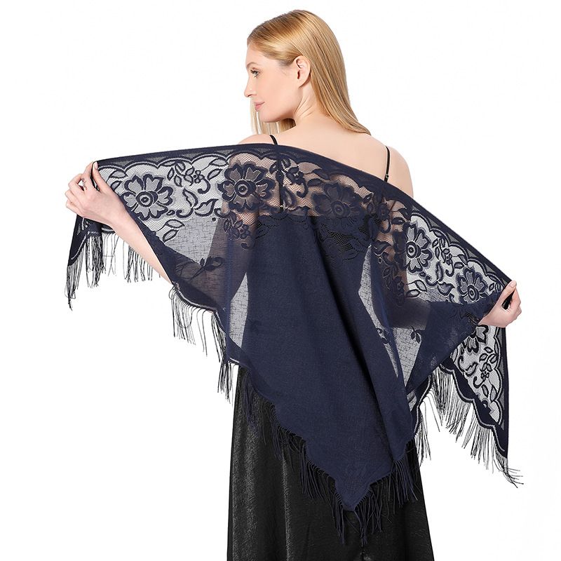 VOOTHOST Nieuwe Borduurwerk Kant Sjaal Sjaal Bloemen Driehoekige Sluier Sjaal Voor Vrouwen Feest Sjaal Bruiloft Poncho Stola's Dames Hoofdband Wraps F0176_voghion.com