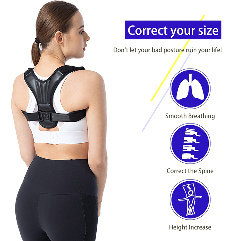 Back Shoulder Adjustable Posture Corrector Belt Clavicle Spine Support Reshape Your Body Home Office Sport_voghion.com