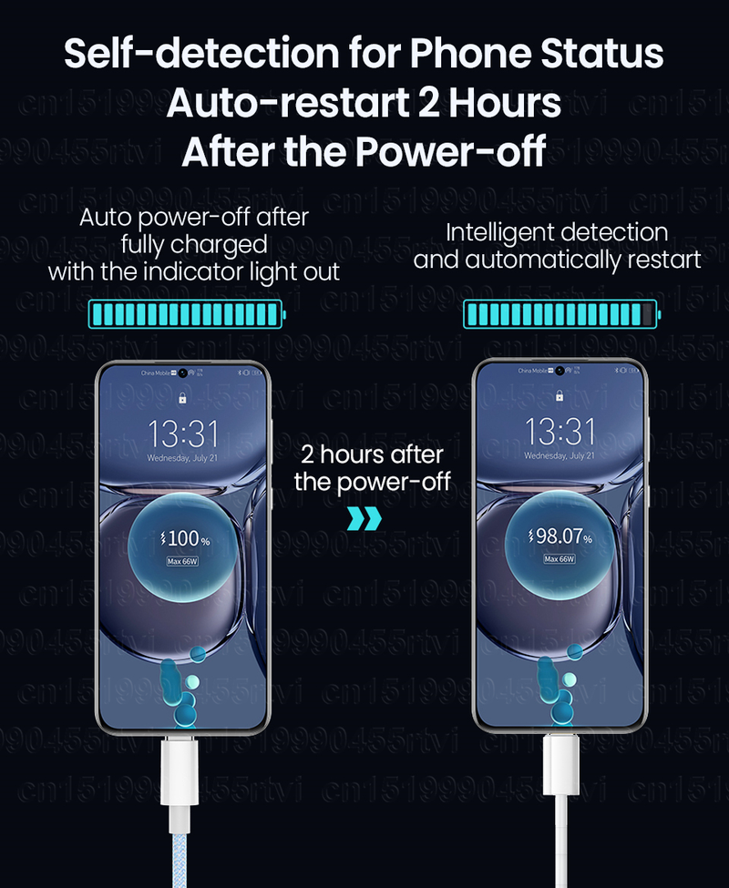 Câble USB Type C 66W 6A pour Huawei P40 100W, pour Honor 50 Pro, charge rapide, cordon de chargeur USB-C pour Samsung_voghion.com