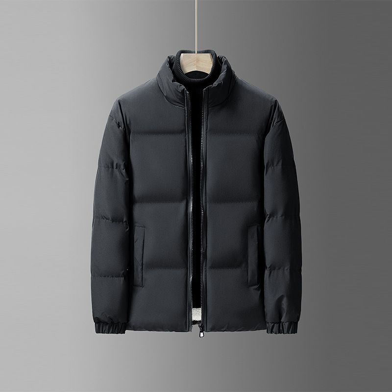 Plus Size Stand Collar Down Thickened Warm Windproof Waterproof Fleece Men's Coat Cotton Padded Jacket For Autumn And_voghion.com