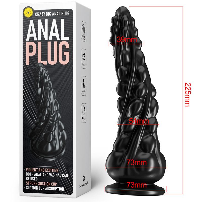 Sinnlicher Blumen-Burst-Saugnapf, großer Partikel-Analplug, Hinterkammer, unregelmäßige Form, Unisex-Sexspielzeug mit doppeltem Verwendungszweck_voghion.com