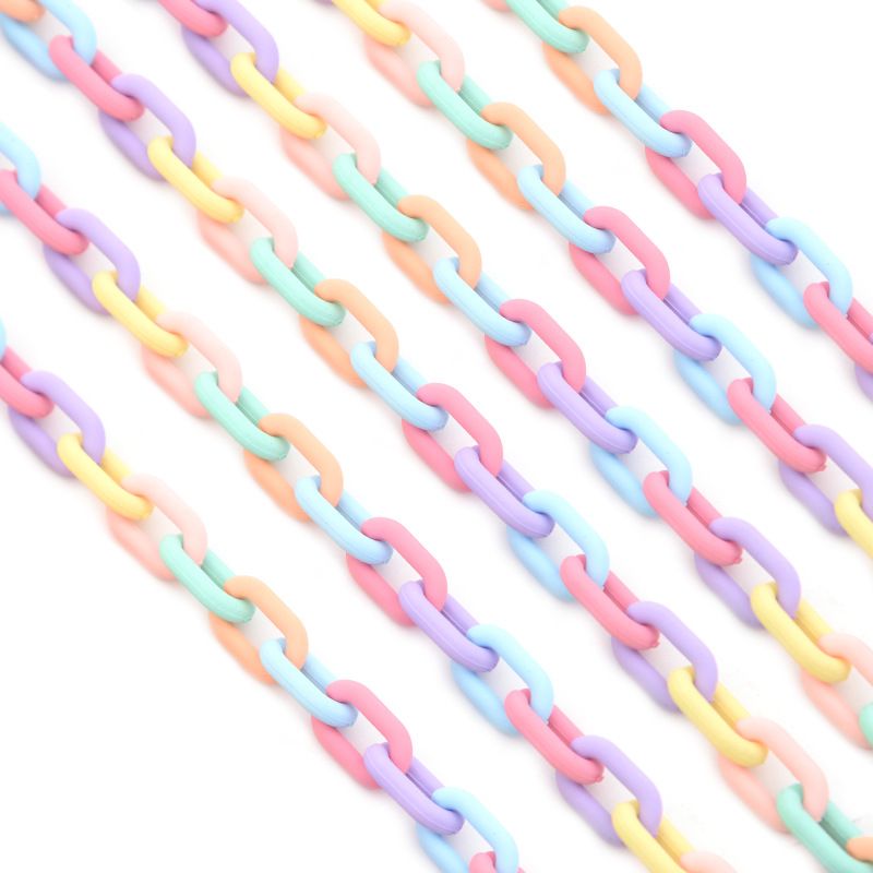 Collana in acrilico con cerchio liscio versatile INS, moda fai da te, catena per maschera staccabile, accessori per gioielli_voghion.com