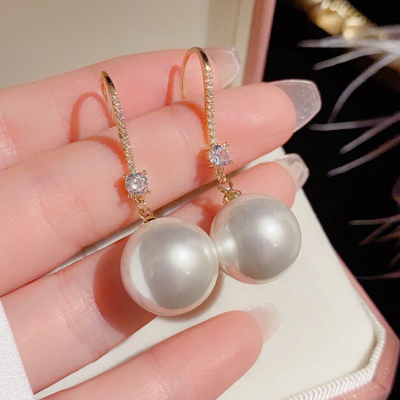 High-End Sense Temperament Zircon Pearl Ear Hooks Light Luxury Commuting Fashion 2023 New Trend Versatile Earrings For_voghion.com