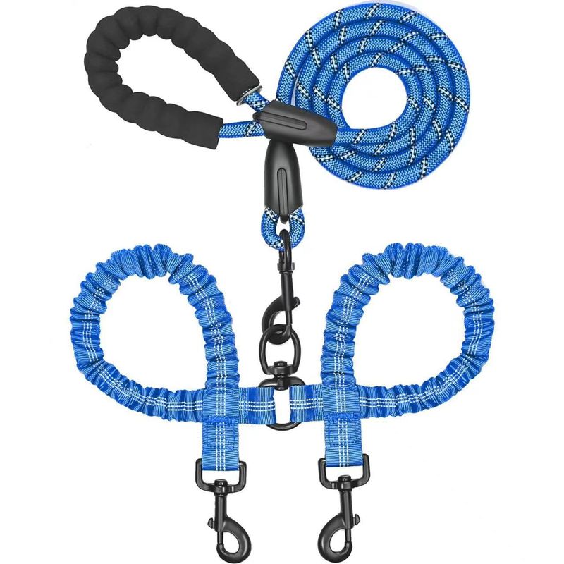 One-to-Two Large Explosion-Proof Retractable Leash P Rope Dog Chain_voghion.com