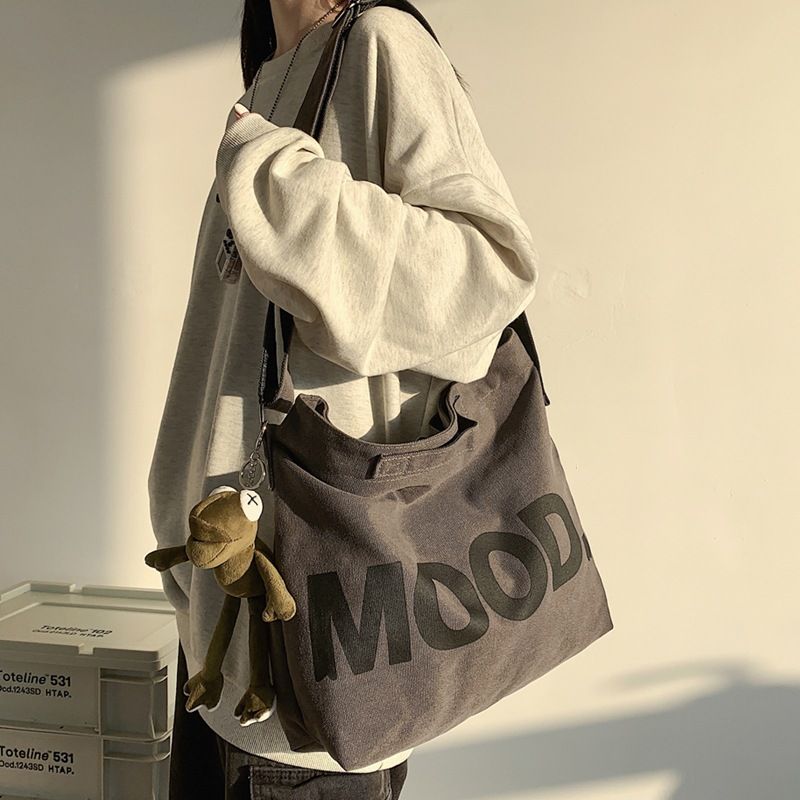Modieuze canvas tas, artistieke retro schoudertas voor dames, casual studententas met schouderband_voghion.com