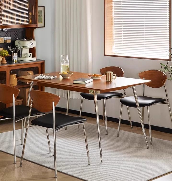 Sedia da pranzo vintage in legno massello per uso domestico, sedia da pranzo leggera e di lusso Bird Leisure Cafe, sedia con schienale in ferro battuto di design_voghion.com