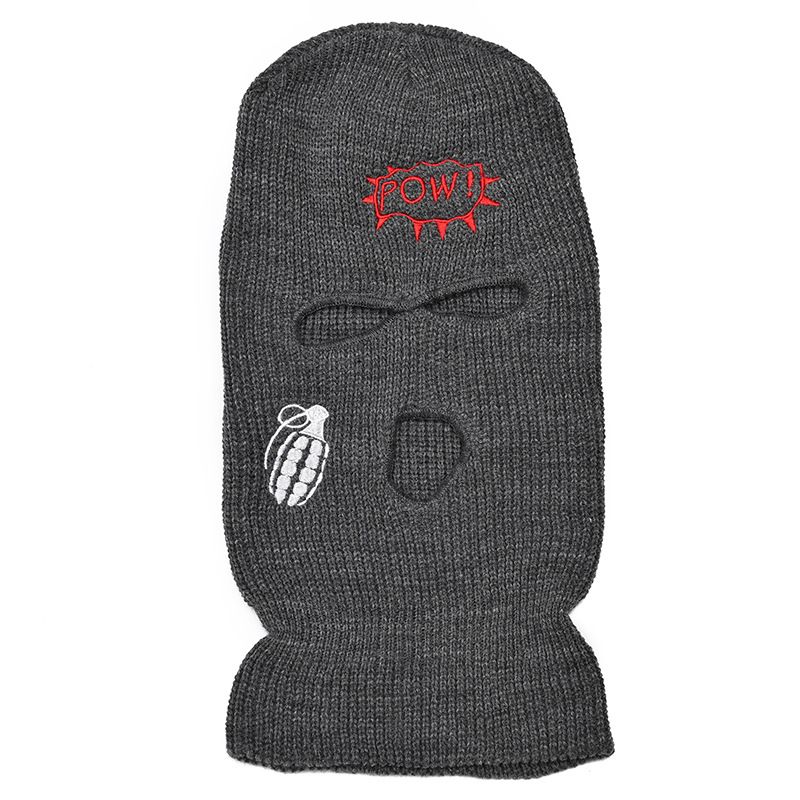 LazyZoom Winter Warm Three-Hole Knitted Ski Balaclava Cycling Face Mask Ear Protection Windproof Head Wrap Cold Hat_voghion.com