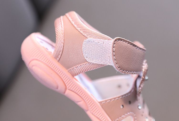 Mãe e crianças verão infantil sola macia sapatos da criança do bebê sandálias dedo do pé fechado 0-1-2 um ano de idade 3 meninas menina princesa sapatos_voghion.com