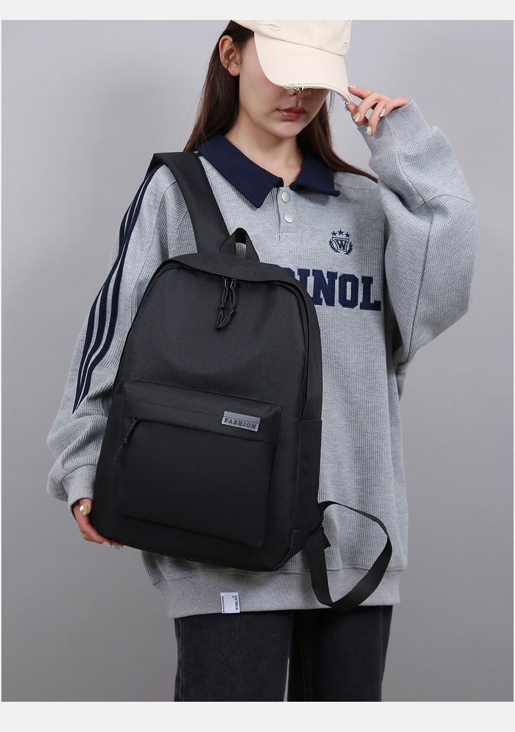 Zaino minimalista a tinta unita per la scuola e i viaggi - Zaino unisex leggero e resistente con scomparto per laptop (15 pollici)_voghion.com