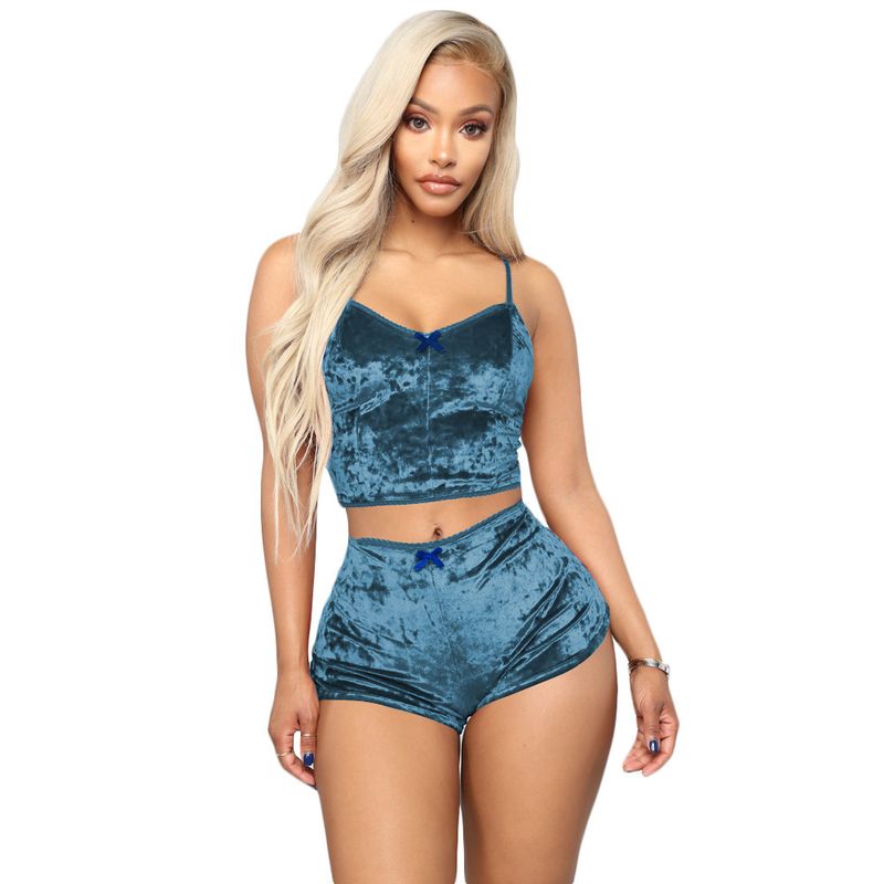 Damenbekleidung Sexy Hot Sale Sexy V-Ausschnitt Schlanke Unterwäsche Multi Color Zweiteiliges Set_voghion.com
