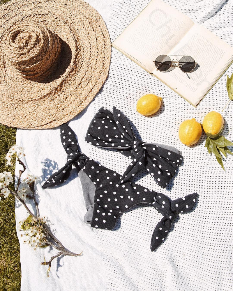 bikini sexy split bikini polka dot print swimsuit_voghion.com