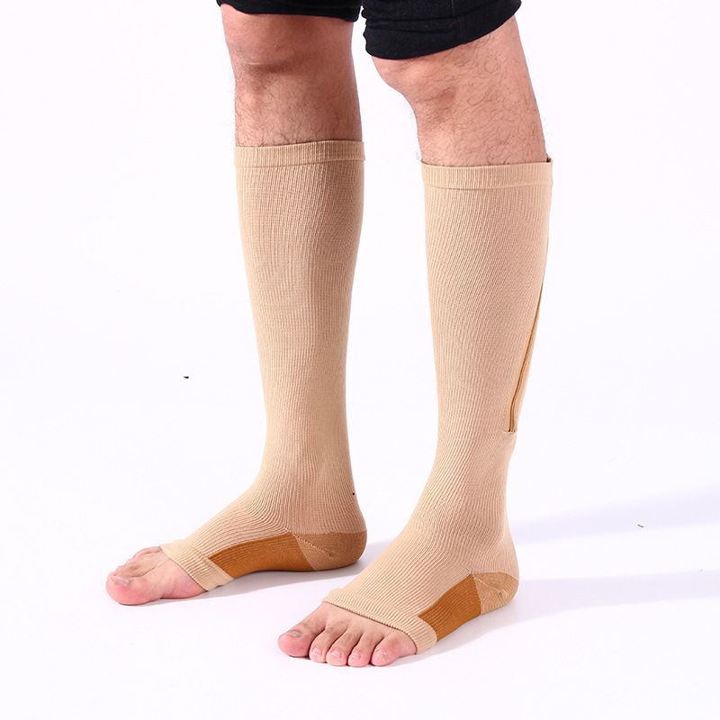 2025d 2025 Spring Summer New Zipper Compression Breathable Sweat-Absorbing Running Fashion Fitness Socks_voghion.com