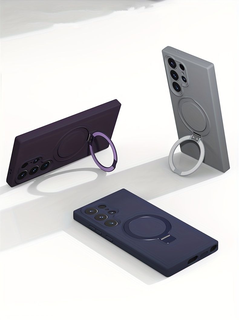 Durable Liquid Silicone Phone Case with Integrated Kickstand - Full Coverage for Galaxy S24, S24+, S24 Ultra, S23, S23+, S23 Ultra - Secure Magnetic_voghion.com