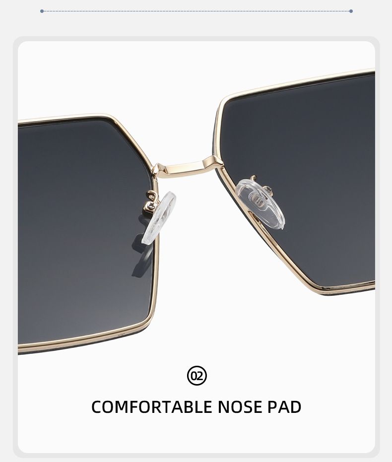 Neue quadratische Herren-Sonnenbrille für Straßenaufnahmen, Metallrahmen, Netz, Promi-Stil, weibliche Sonnenbrille T1374_voghion.com