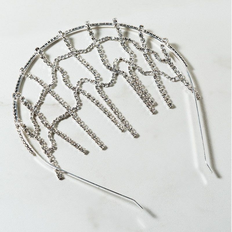 Tassel Chain Hairband Micro-inlaid Full Diamond Handmade Jewelry Bohemian Style Headwear Hair band_voghion.com