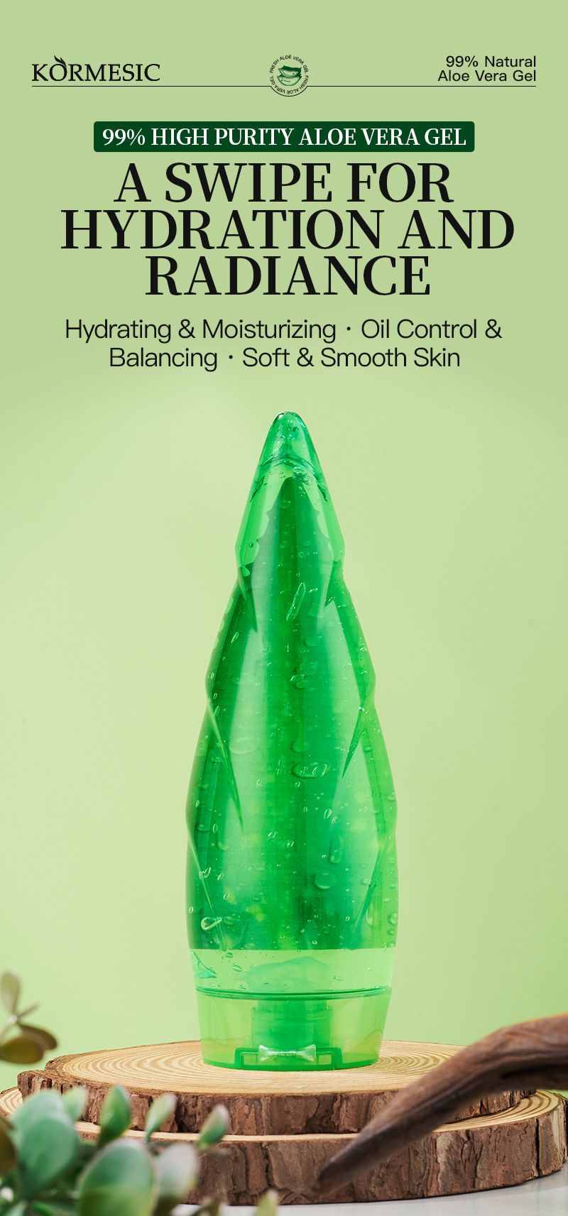 KORMESIC Aloe Vera Gel 120g Exquisite Packaging, Comfortable, Atmospheric And Beautifu_voghion.com