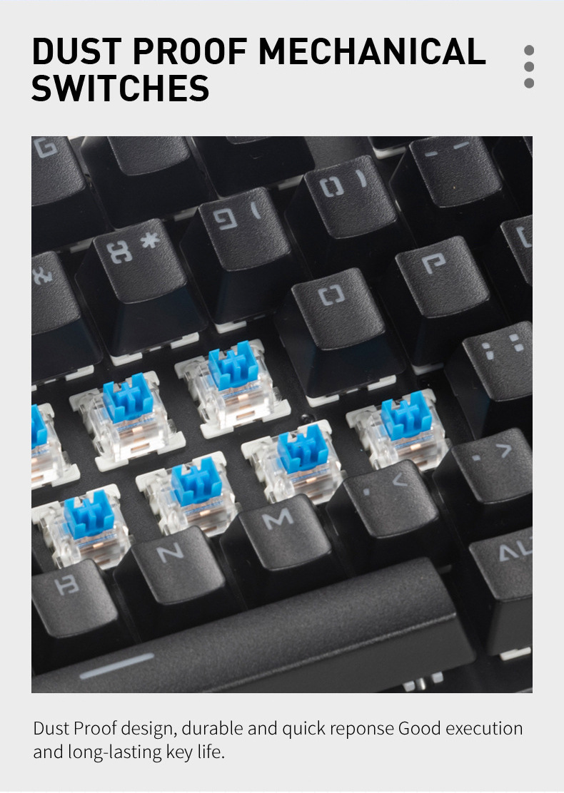 Tastiera meccanica reale RGB Game Green Axis antipolvere impermeabile 104 tasti tastiera in metallo competitiva_voghion.com