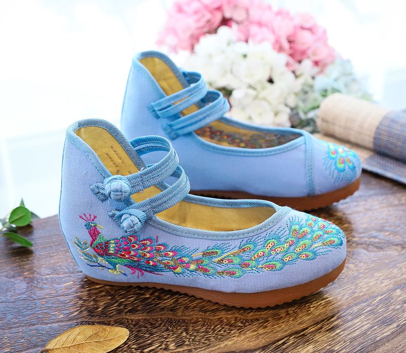 High Heels, einzelne Schuhstollen, Kuhsehnensohlen, bestickte Stoffschuhe für Damen, lässige Tanzschuhe_voghion.com