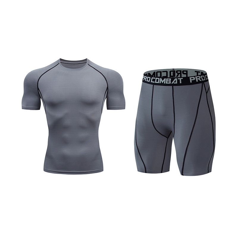 LazyZoom Ensemble de shorts de sport respirants à manches courtes et colorés, à séchage rapide, pour le fitness, la compression et le yoga, taille asiatique_voghion.com