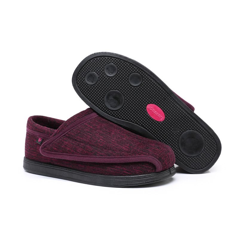 Ziwa Ge Winter New Warm Fleece-Lined Thickened Cloth Widened Velcro Shoe Top Openable Comfortable Cotton Shoes_voghion.com