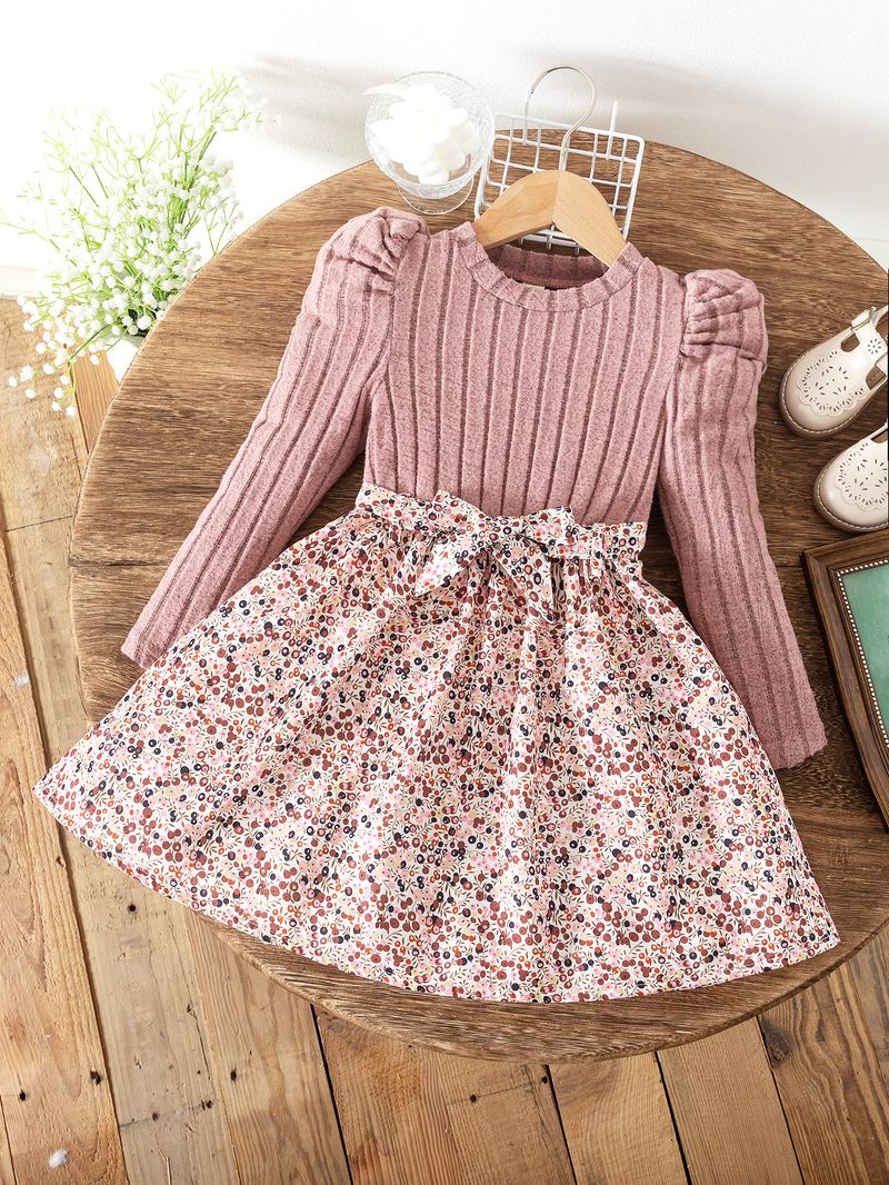 Europäischer und amerikanischer Herbst Neue Mädchen Langarmkleid Strickpullover Kleine und mittelgroße Kinderkleid Prinzessinnenkleid_voghion.com