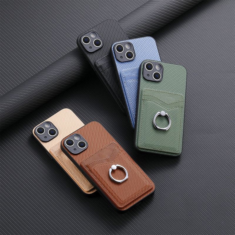 TechGlobe Neue grenzüberschreitend kompatible iPhone 16 Kartenhalter-Handyringständer-Autohalterung Magnetische 15 Lederhülle_voghion.com