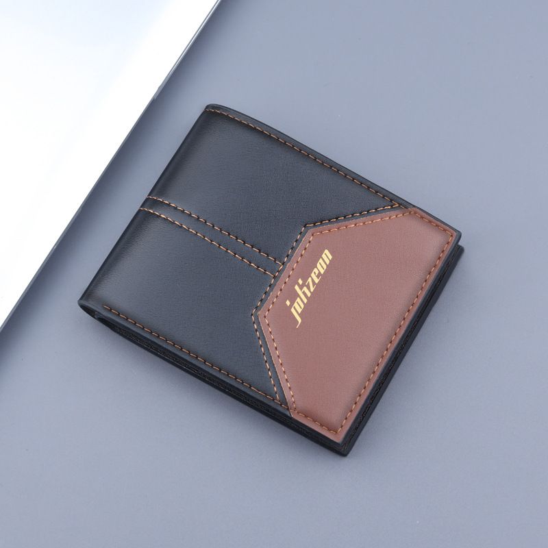 Carteira curta masculina porta-cartões Carteira curta integrada Porta-cartões masculino com zíper Carteira curta Carteira masculina Porta-moedas masculino_voghion.com