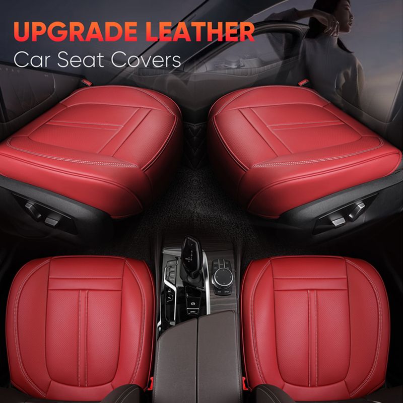 1PCS Nappa Leather Anti-Slip And Full Wrap Driver Protector Mat Front Bottom Car Seat Cushion Cover_voghion.com