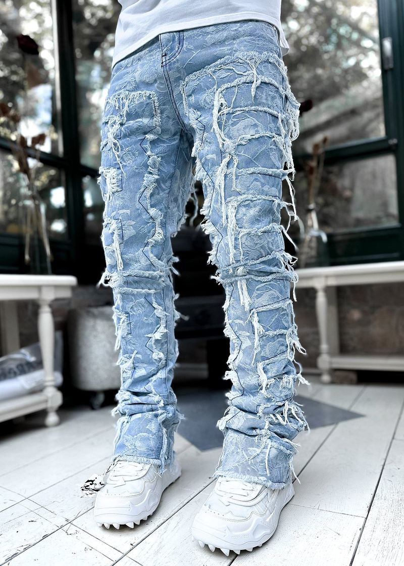 New Men's Denim 2024 Straight Pants European And American Street Fashion Ins Popular Stretch Patch Denim Straight Pants_voghion.com
