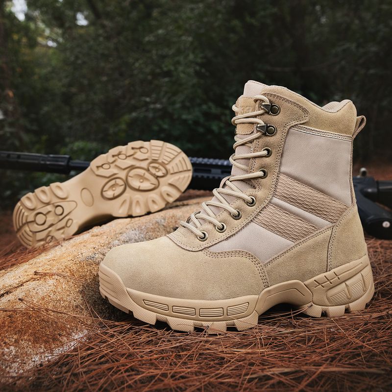 Combat Boots For Men, Outdoor Hiking And Mountaineering Boots For Men, Tactical Boots For Men, High Top Desert Boots For Men, Field Boots For Men_voghion.com