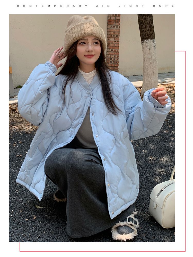 Giacca in cotone oversize nuova e ampia da donna alla moda, modello Milk Bear Hug Ling Grid, per studenti_voghion.com